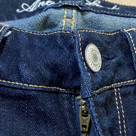 American Eagle Women's Straight Leg Stretch Jeans Size 6 Regular Blue Low Rise - Picture 5 of 9
